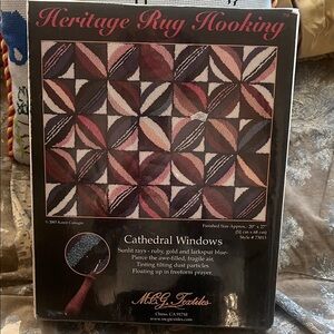 Heritage Rug Hooking Kit - Vibrant Cathedral Windows Design